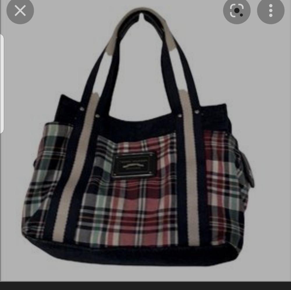Tommy Hilfiger plaid canvas mini tote
